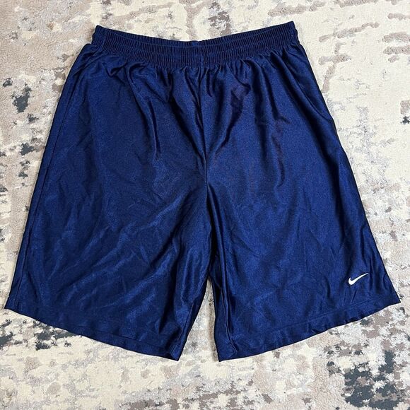 Vintage Nike Gym Shorts Swoosh Mens M Blue Basketball Made in USA Y2K - Picture 1 of 9